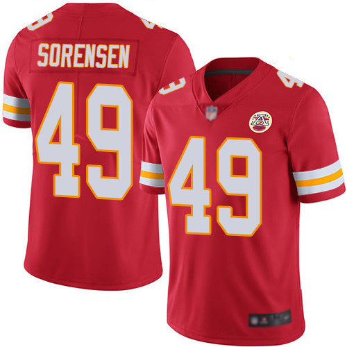 Men Kansas City Chiefs #49 Sorensen Daniel Red Team Color Vapor Untouchable Limited Player Nike NFL Jersey